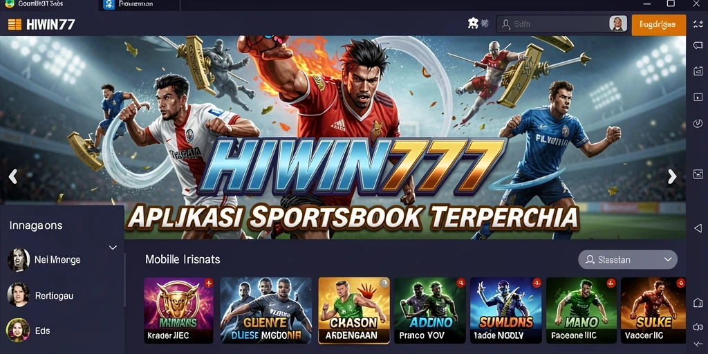 Screenshot utama HIWIN777 menampilkan antarmuka taruhan olahraga yang menarik.