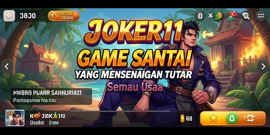 Screenshot menampilkan karakter utama dalam aksi seru di dalam JOKER11.