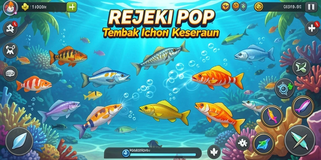 Tampilan gameplay seru Tembak Ikan di REJEKIPOP.