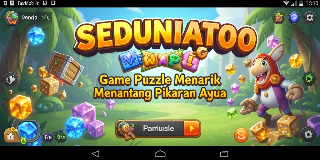 Gameplay SEDUNIATOTO yang penuh tantangan teka-teki.
